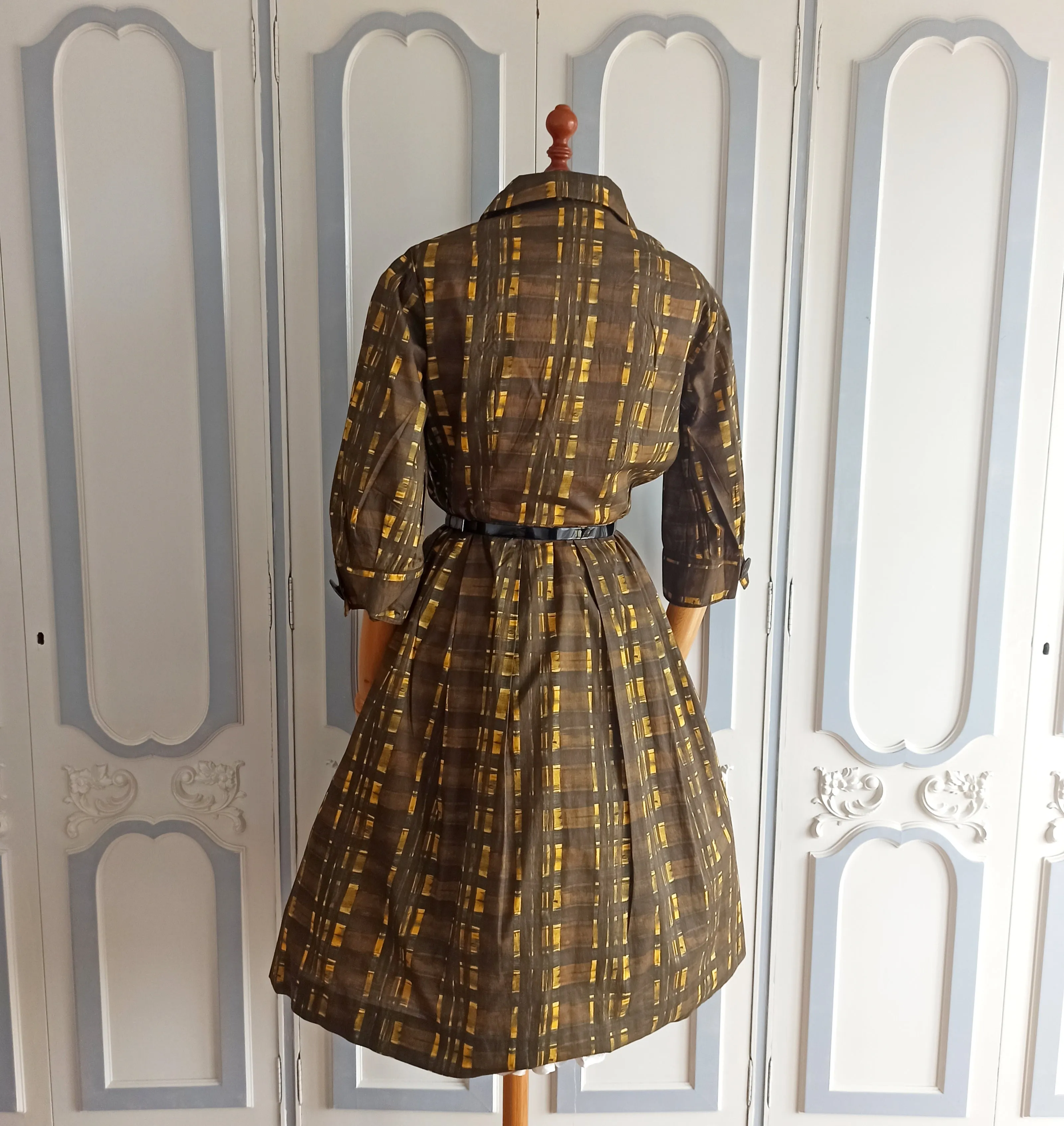 1950s 1960s - Gorgeous Soft Cotton Abstract Dress - W29 (74cm)