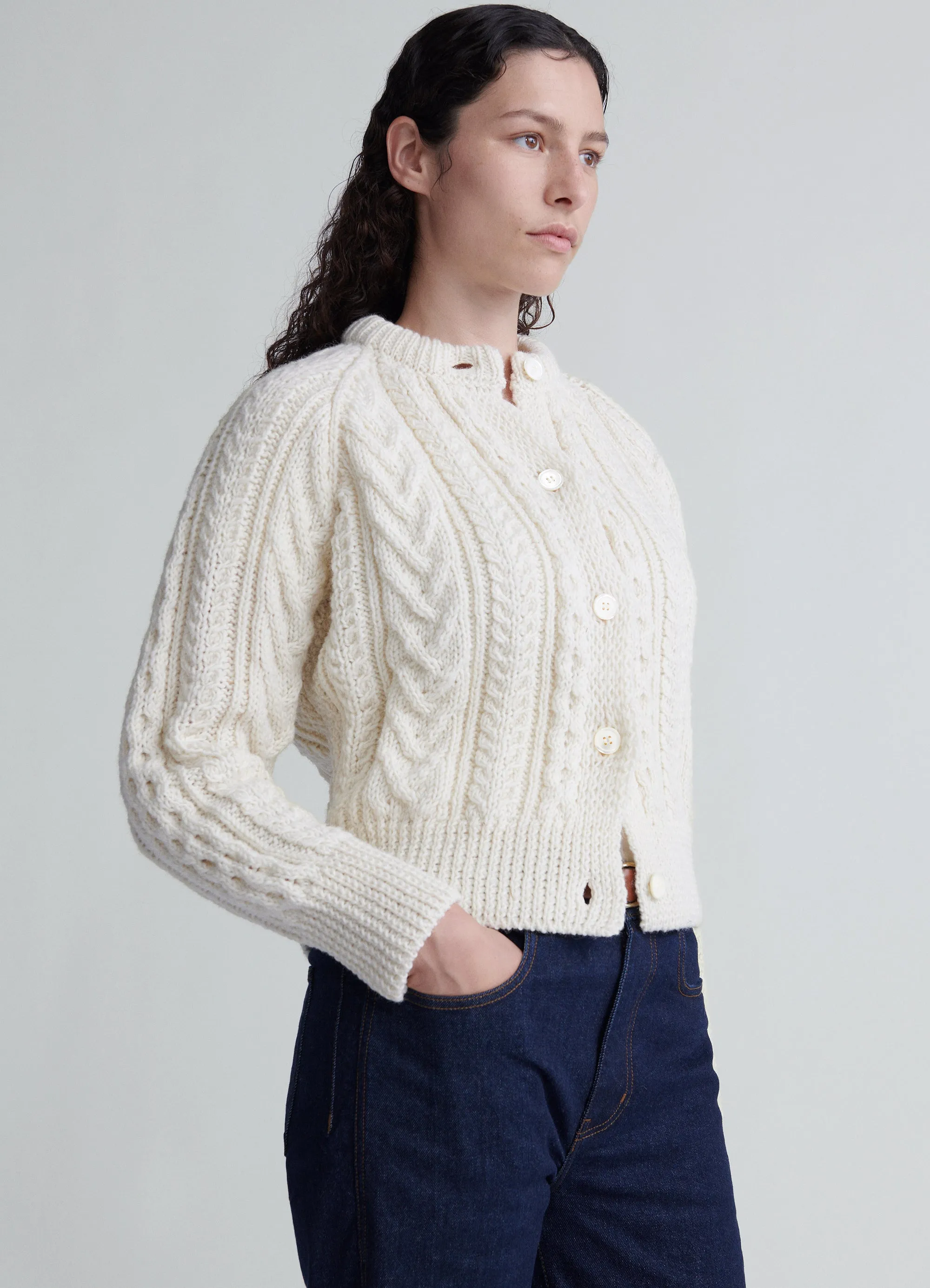 Eske Aran Cardigan in Natural
