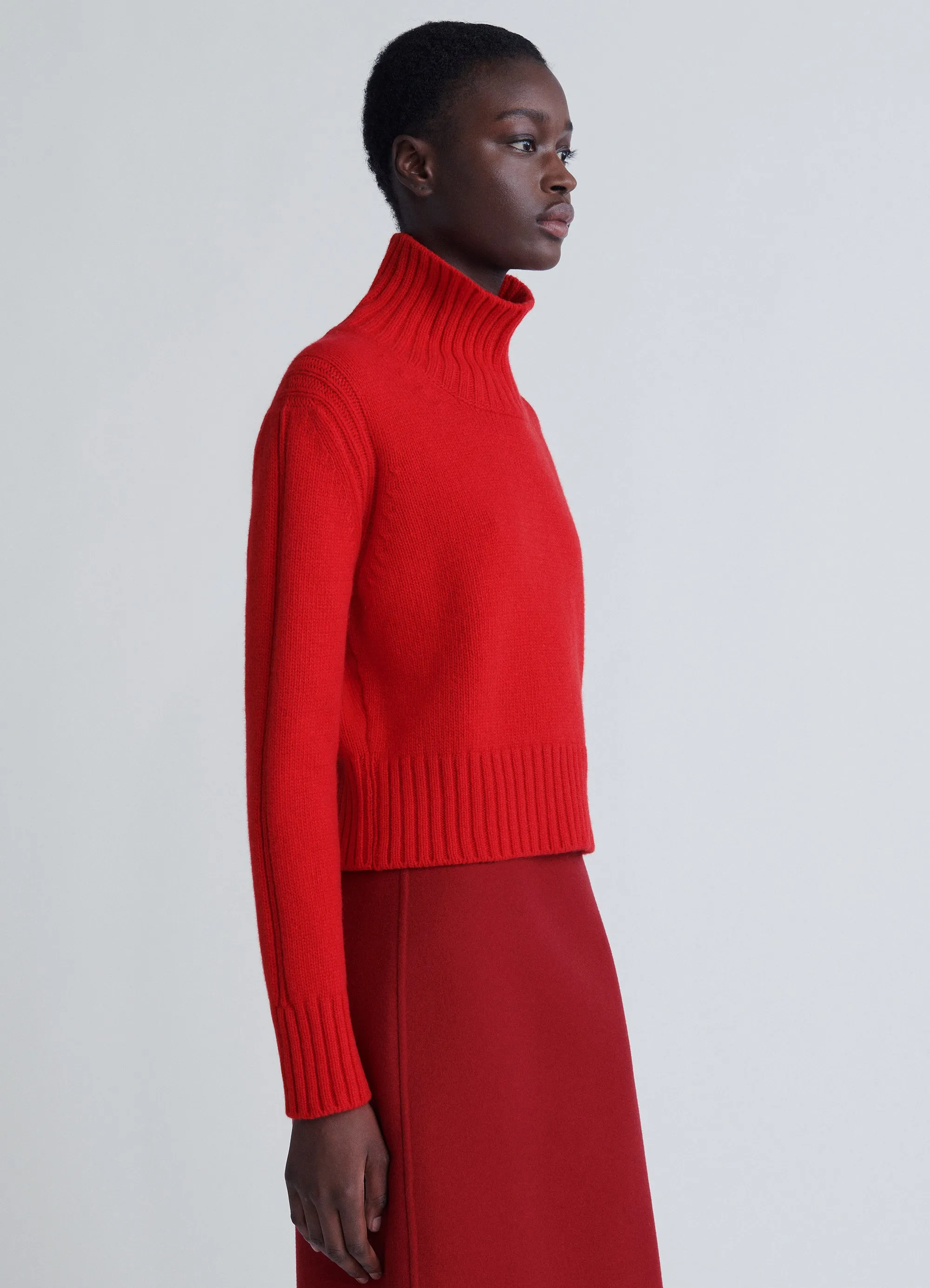 Fintra Crop High Neck in Red