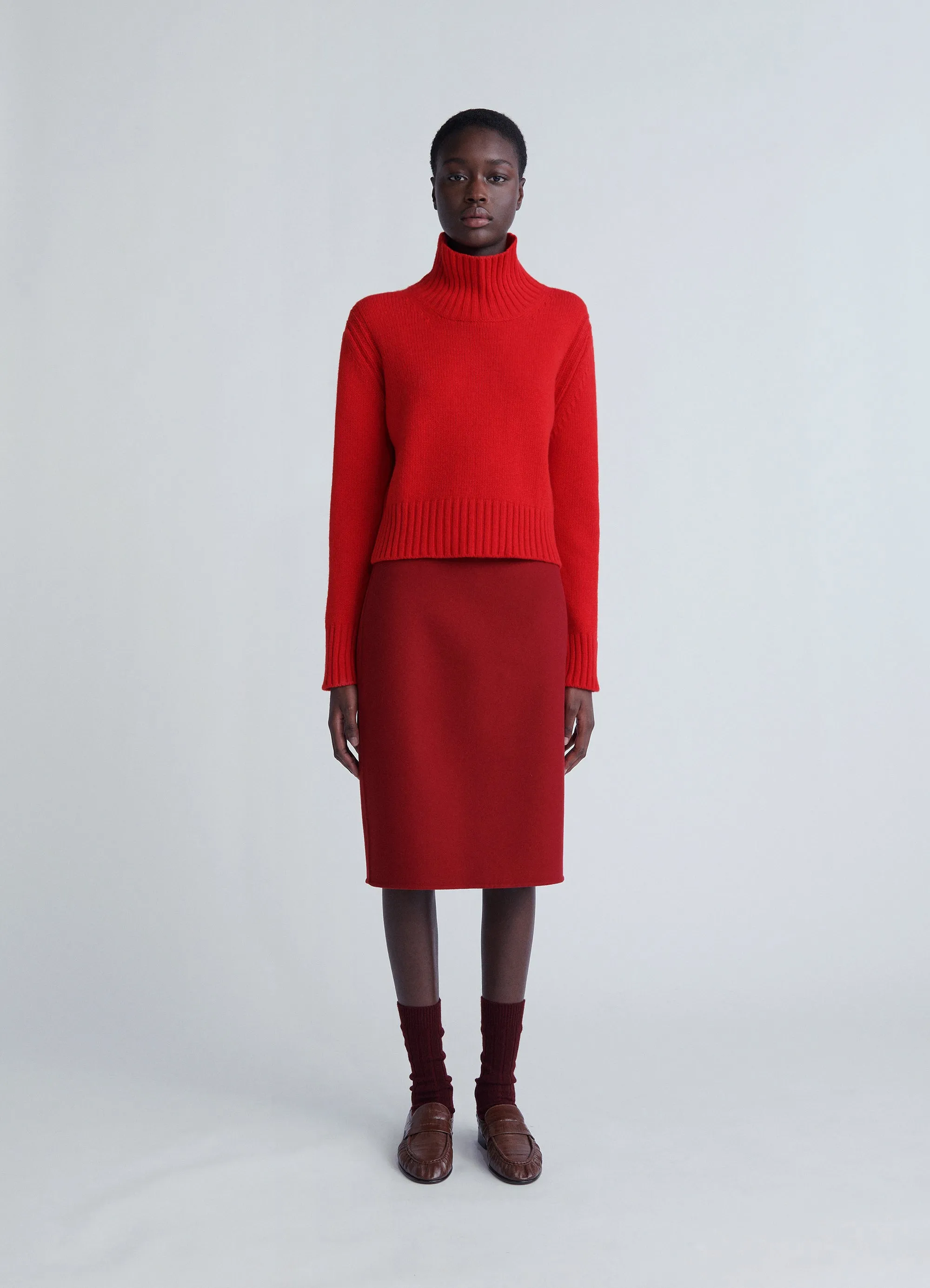 Fintra Crop High Neck in Red