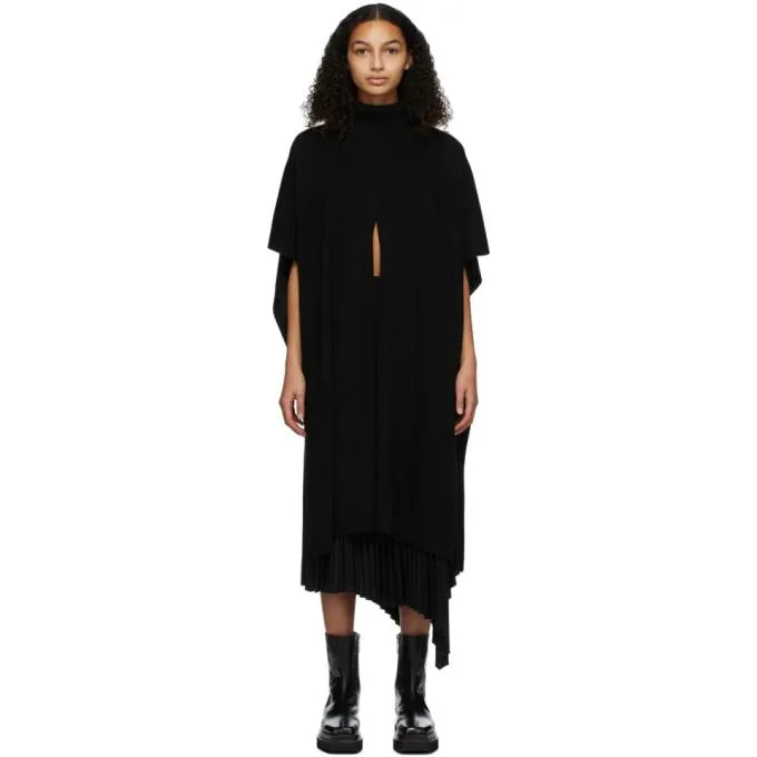 Joseph Black Cashmere Poncho Turtleneck