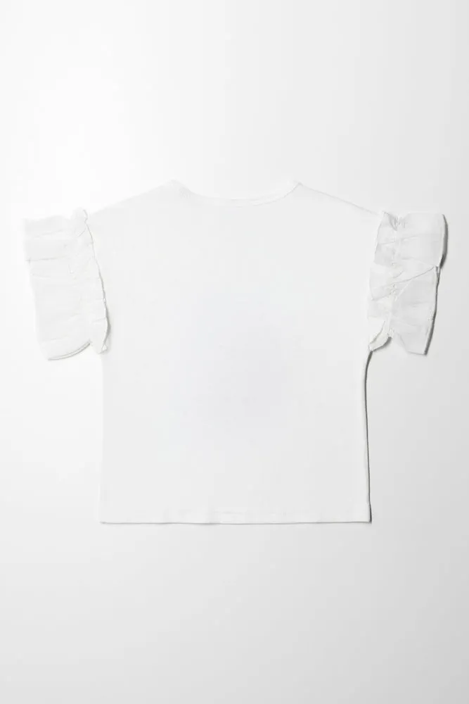 Lemon 3D Knit Top White