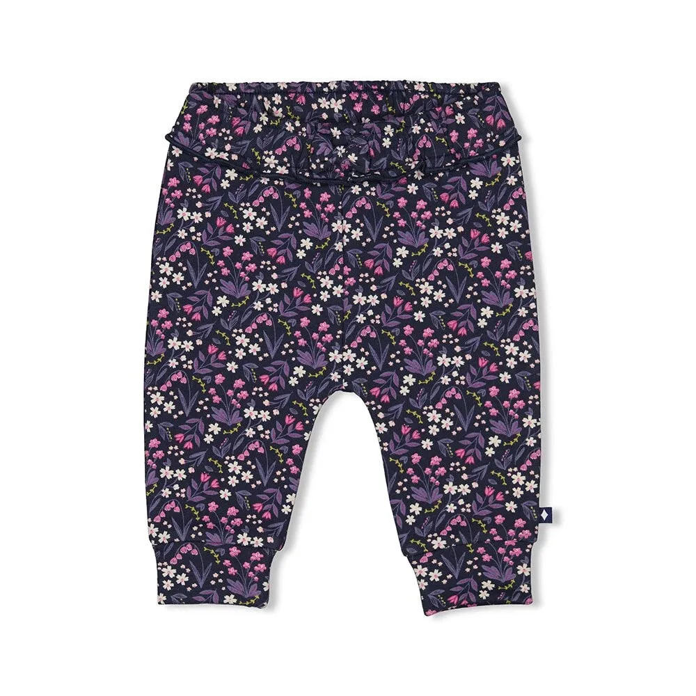 MIDNIGHT FLOWERS - Allover Print Fleece Fashion Pants