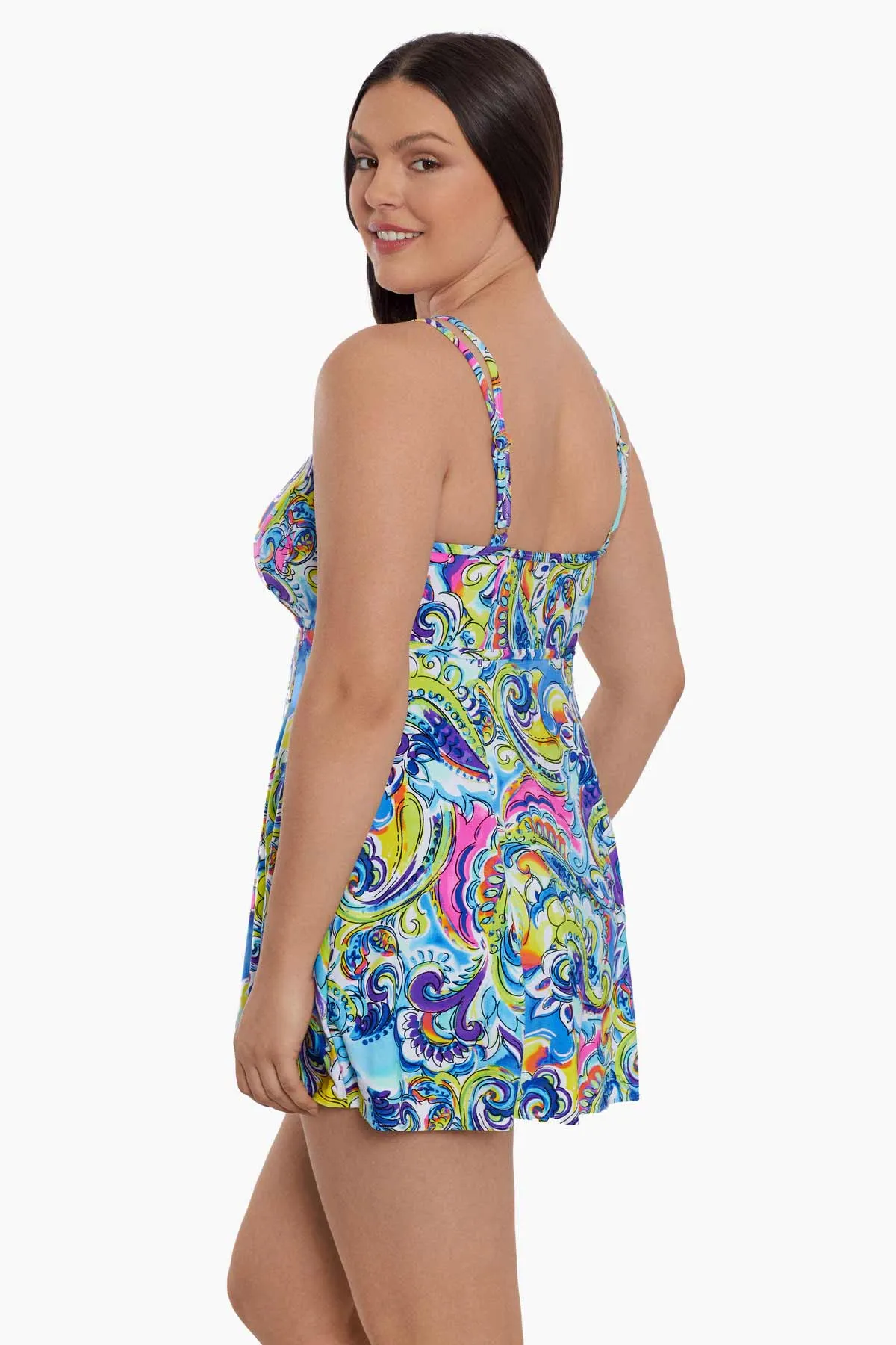 Paisley Seas Empire Princess Seam Swim Dress