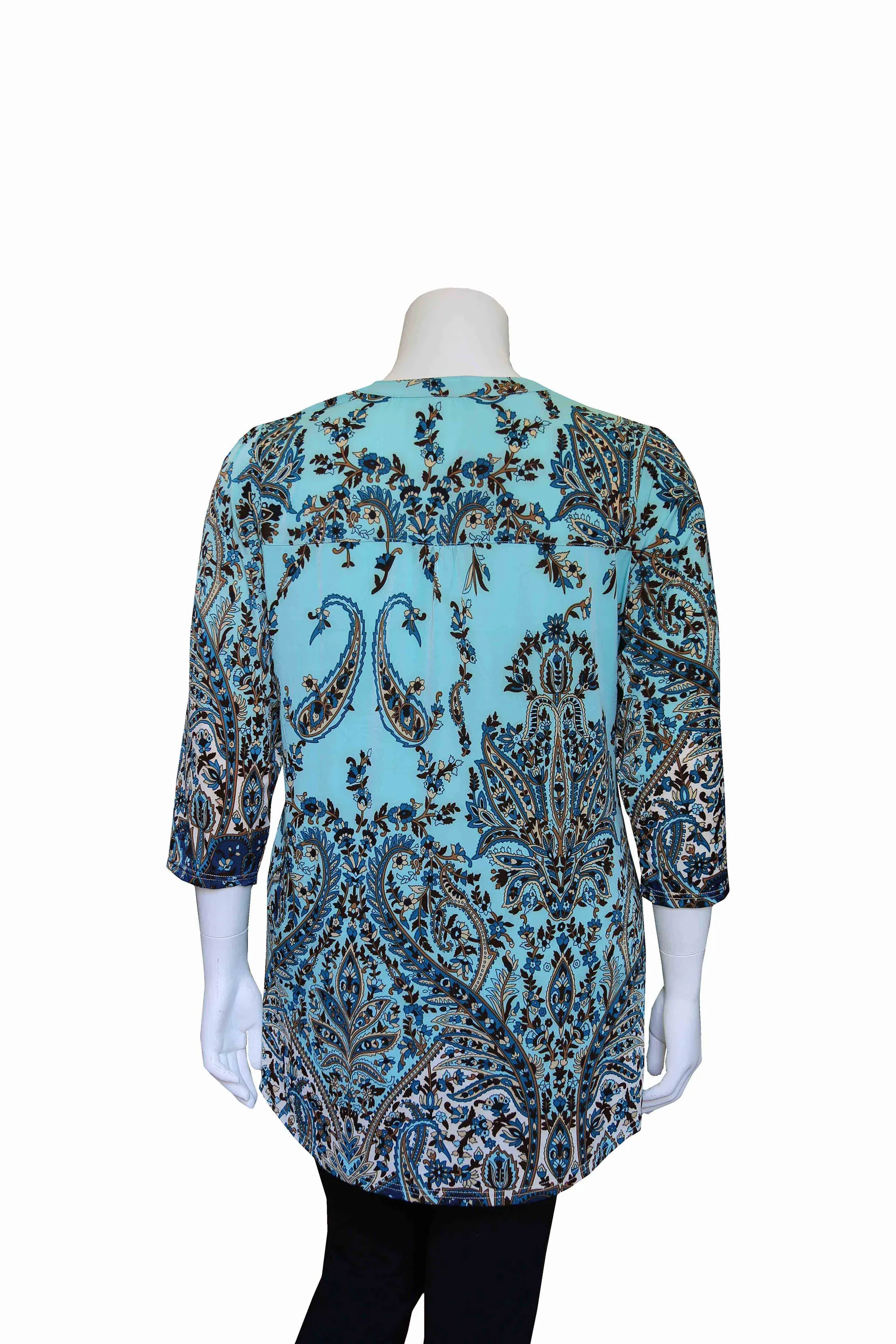 Plus Size La Cera Pleat Front Paisley Tunic