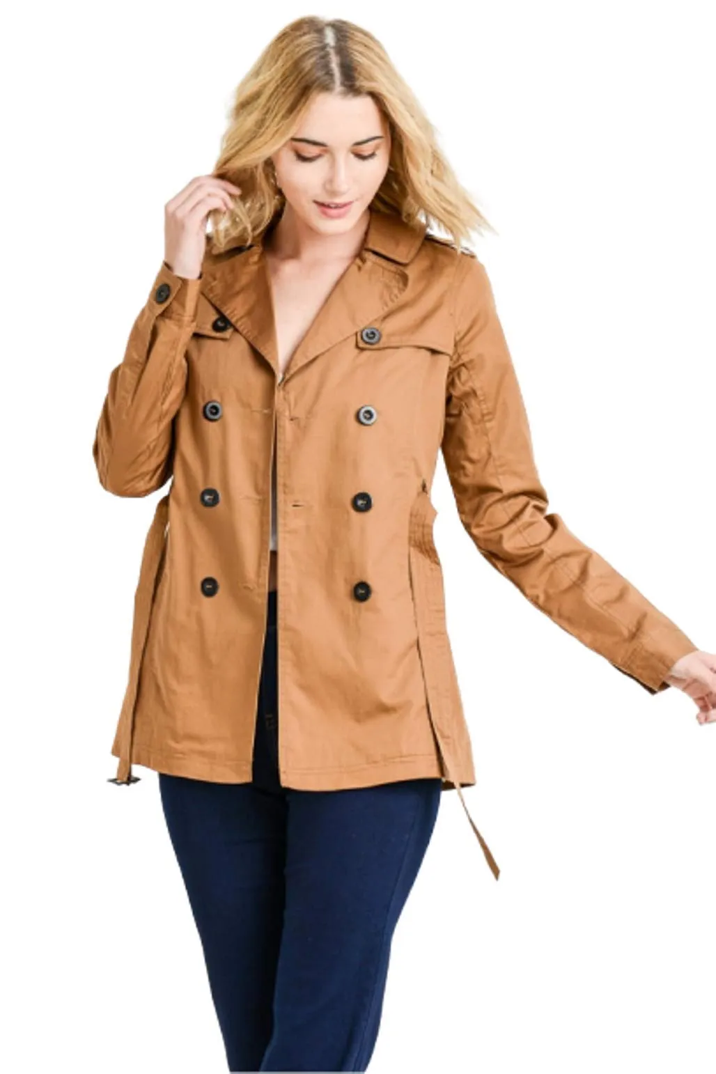 Women's Fur Thick Wool Trench Coat Jacket Winter Outwear