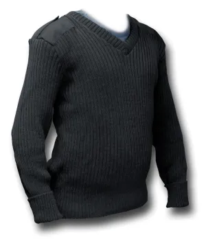 WOOLLY PULLY V-NECK BLACK